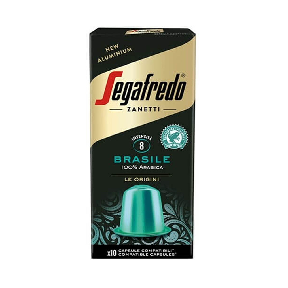 Segafredo - Nespresso Compatible - Aluminium Caps - 100% Arabica Brasile - 10 capsules