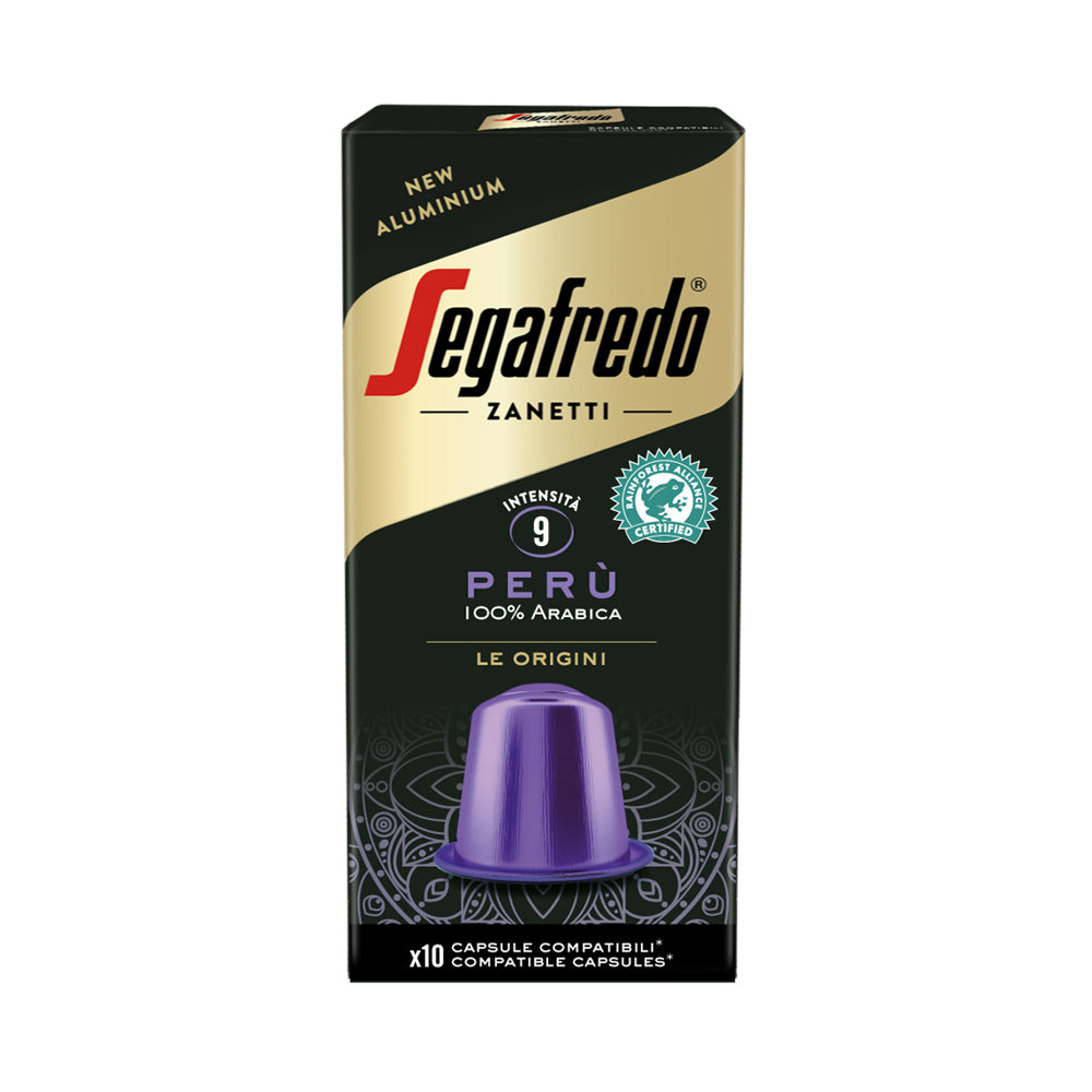 Segafredo - Nespresso Compatible -Aluminium Caps - 100% Arabica Peru - 10 capsules