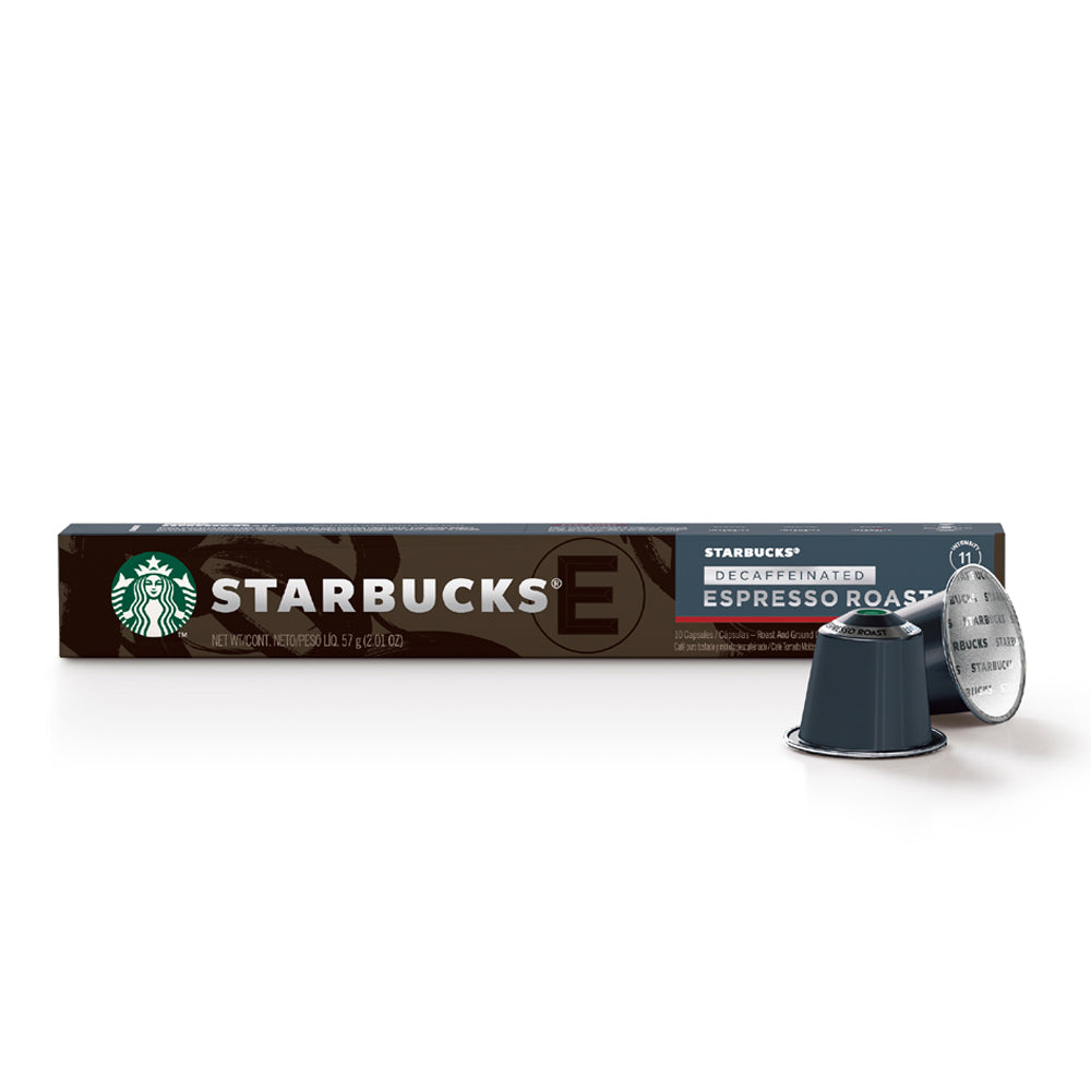 Starbucks Nespresso Compatible Decaffeinated Dark Roast Pods - 10 Capsules(Best Before 23/9/2025)