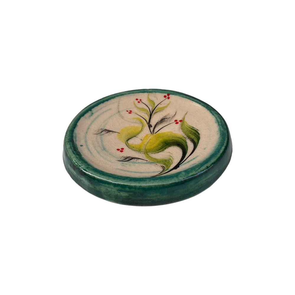 Round Pottery Coaster - Lime