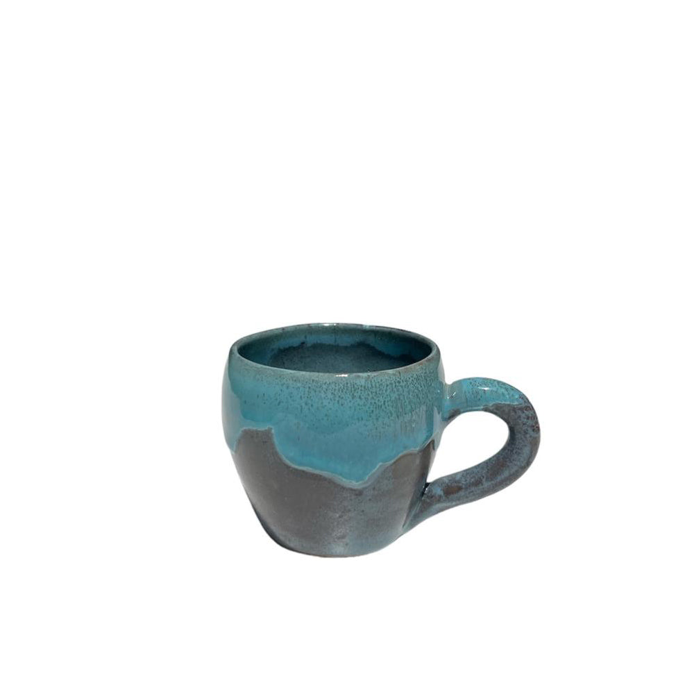 Handmade Pottery Cup - Blue Side - 100ml