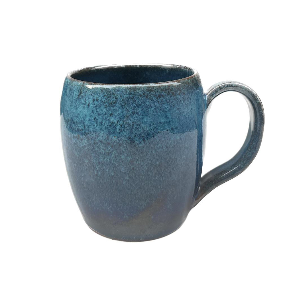 Handmade Pottery Mug - Blue Effect