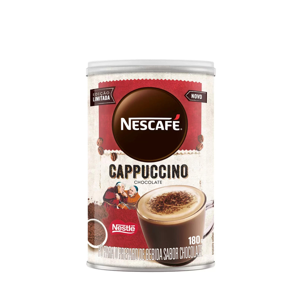 Cappuccino - Solúvel Chocolate Nescafé Lata - 180g Best Before 09/03/2024)