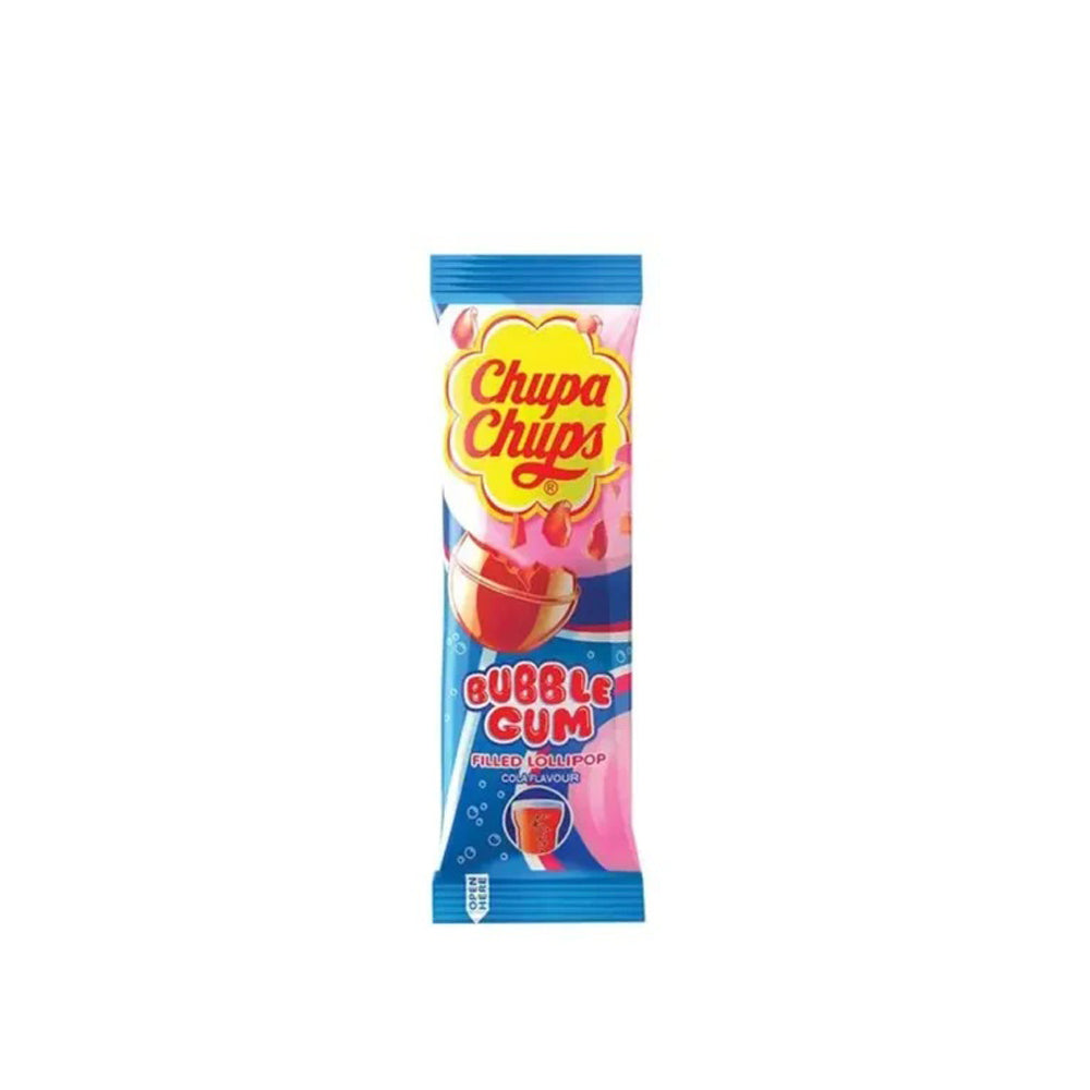 Chupa Chups - BubbleGum Filled Lollipop - Blueberry Flavor