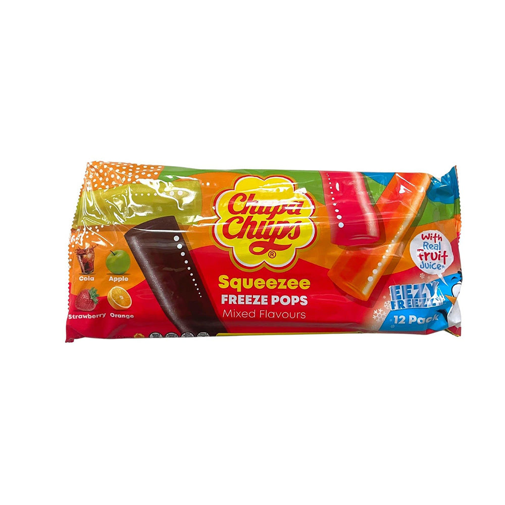 Chupa Chups - Squeezee Freeze Pops - Mixed Fruity Flavor - 12pieces