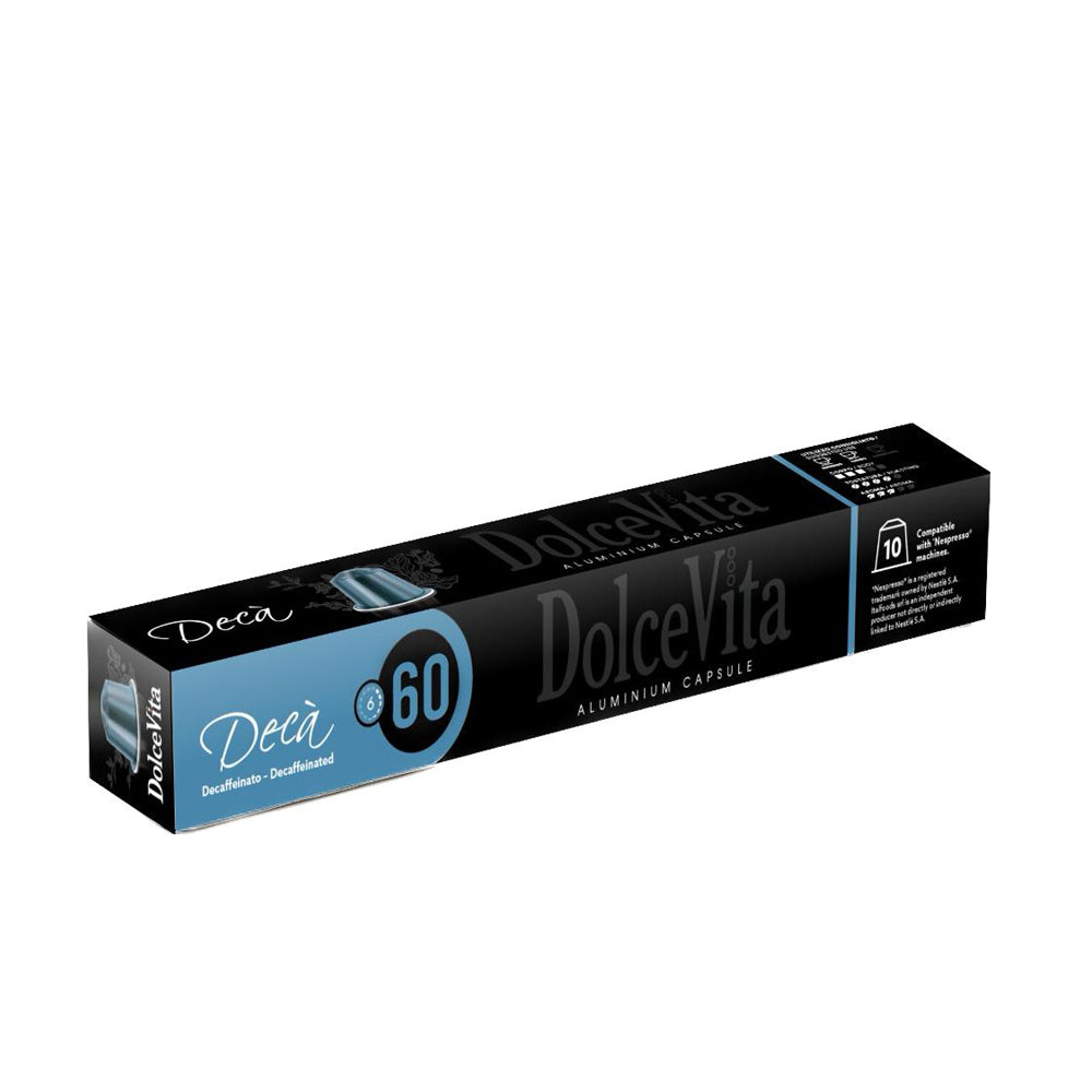 Dolce Vita - Nespresso Compatible - Deca Decaffeinated - 10 Aluminium capsules