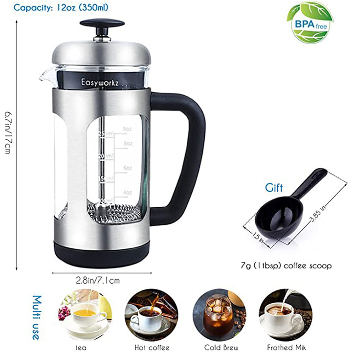 Easyworkz - French Press - 350 mL - Stainless Steel