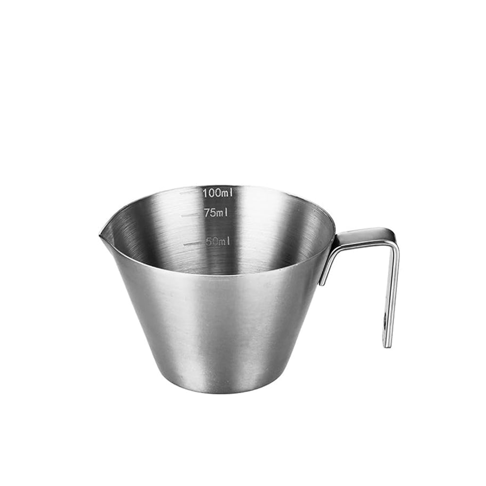 Espresso Measuring Cup with Handle Stainless Steel - 100 ml - Silver