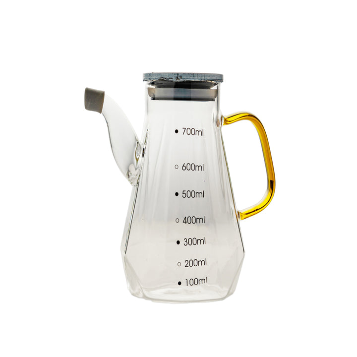 Glass Milk Pitcher with Gold Lid - Transparent