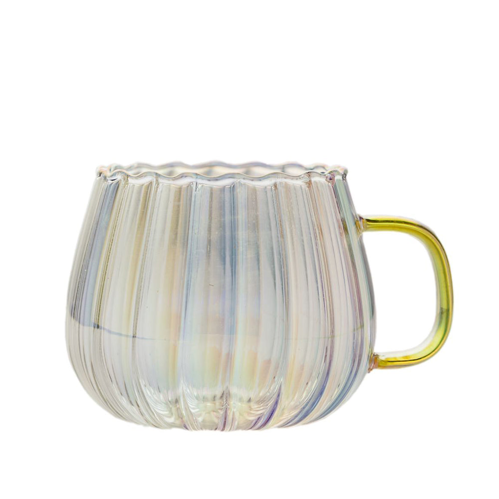 Glass Mug - Reflection and Gold Handle - 350ml