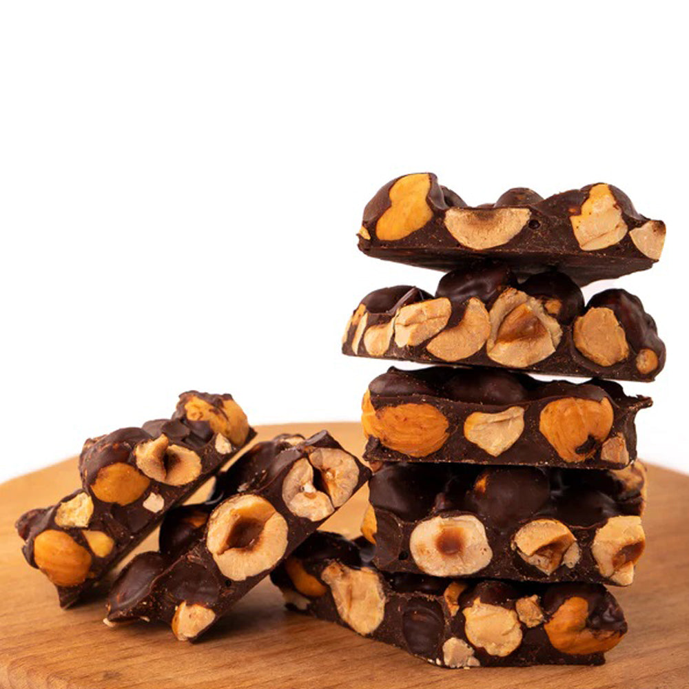 Grazel - Dark Chocolate Whole Hazelnuts - Chocolate Barks - 150g