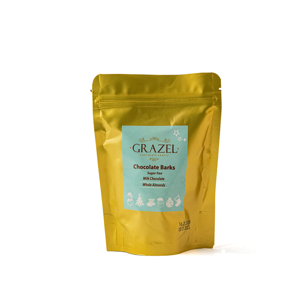 Grazel - Milk Chocolate Whole Almonds - Chocolate Barks - 125g