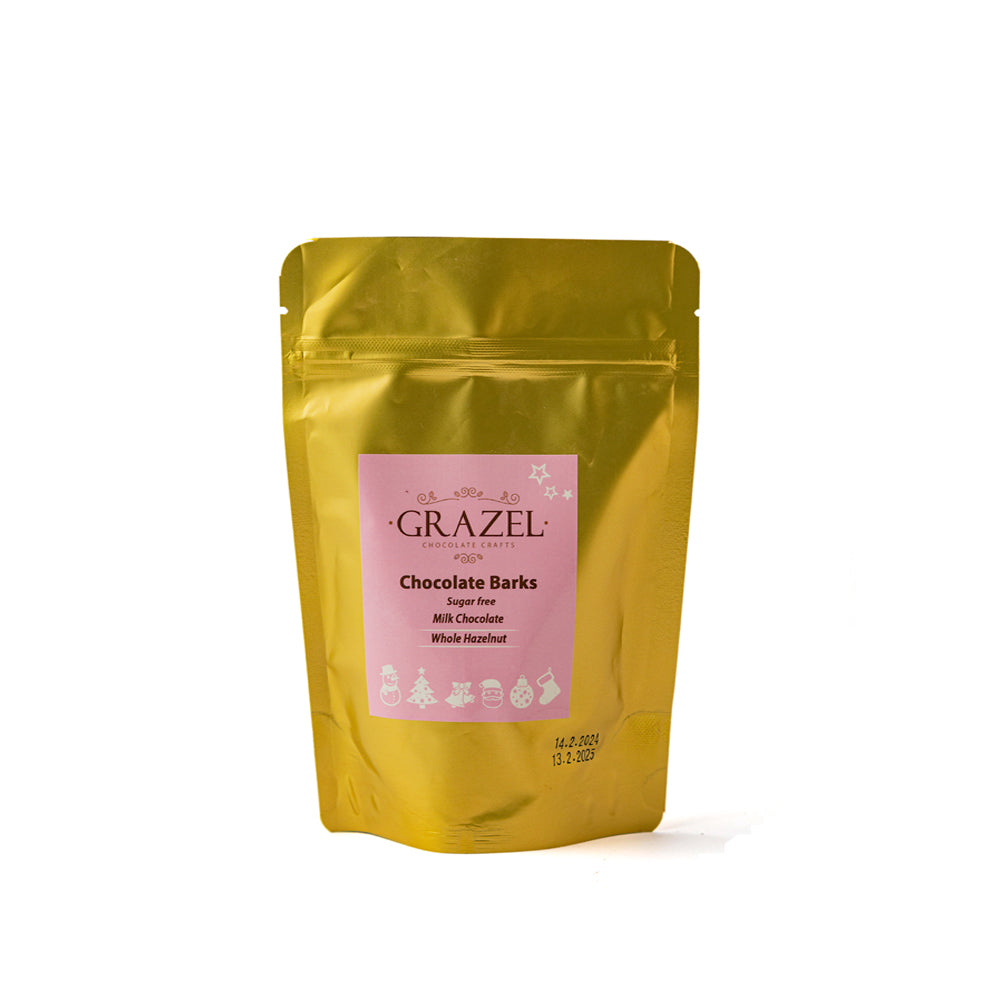 Grazel - Milk Chocolate Whole Hazelnuts - Chocolate Barks - 125g