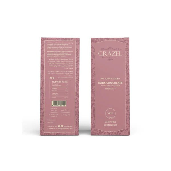 Grazel - Sugar-Free Dark chocolate - Hazelnut - 35g