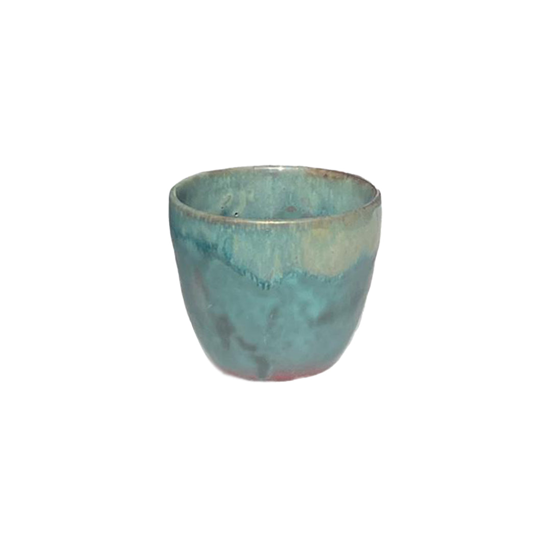 Handmade Pottery Espresso Cup - Blue Rust - 100 ml