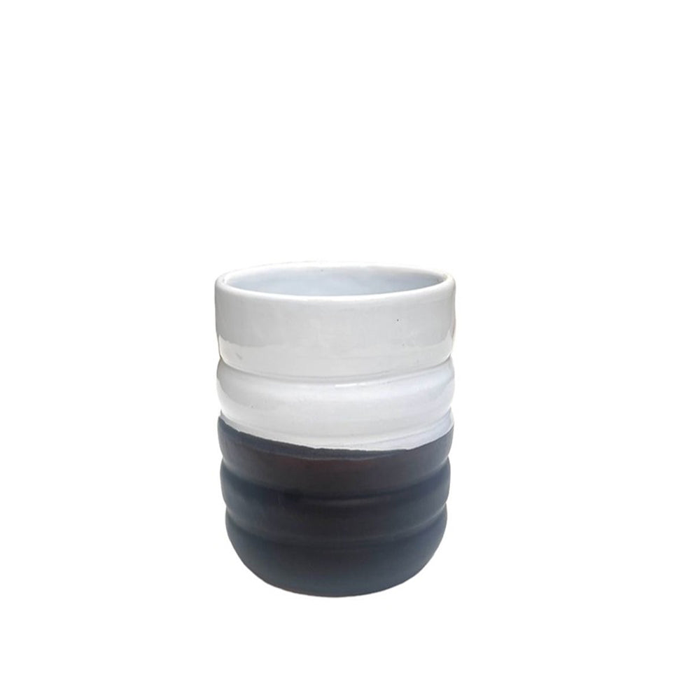 Handmade Pottery Mug - Black and White - 300ml