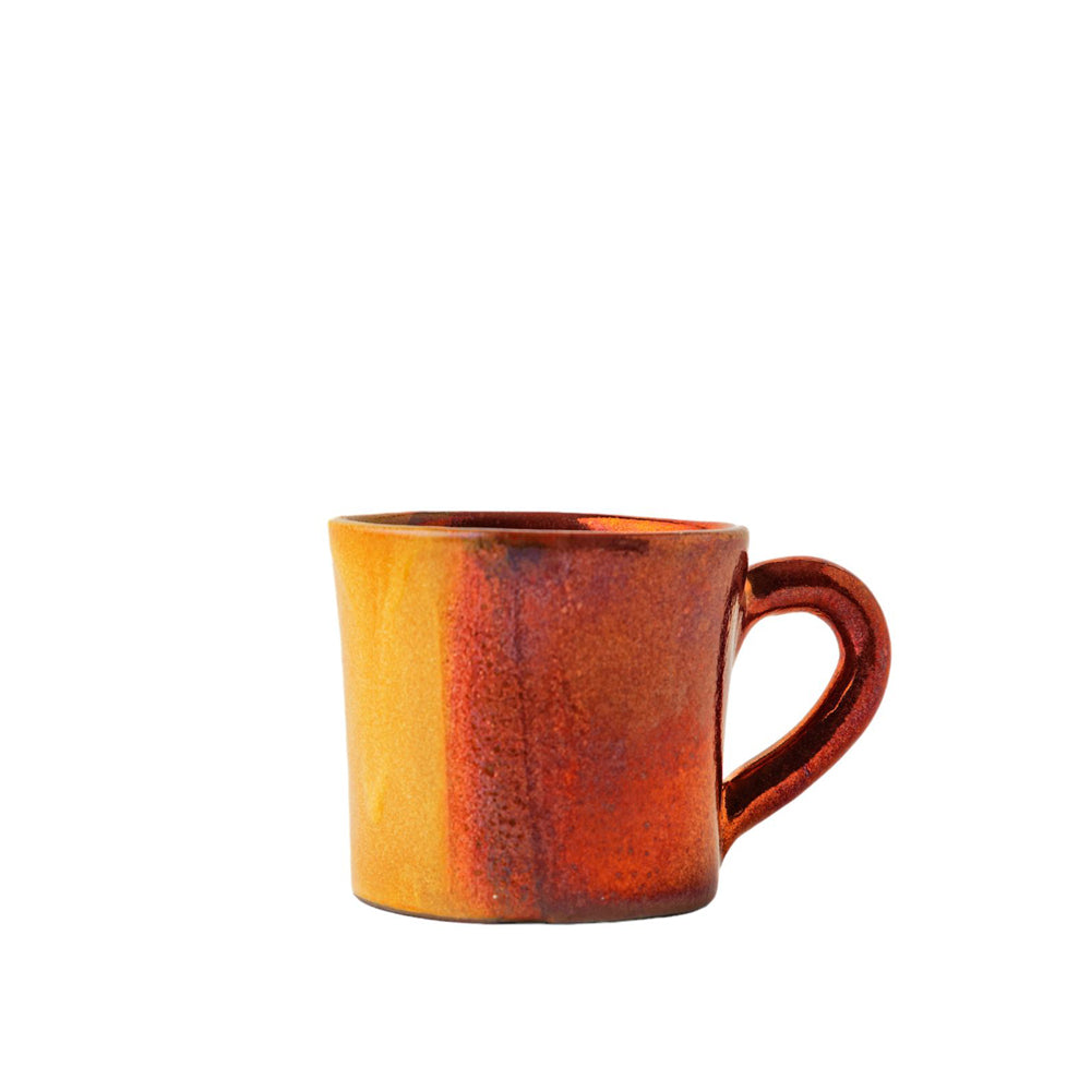 Handmade Pottery Turkish Cup - Amber Horizon - 150ml
