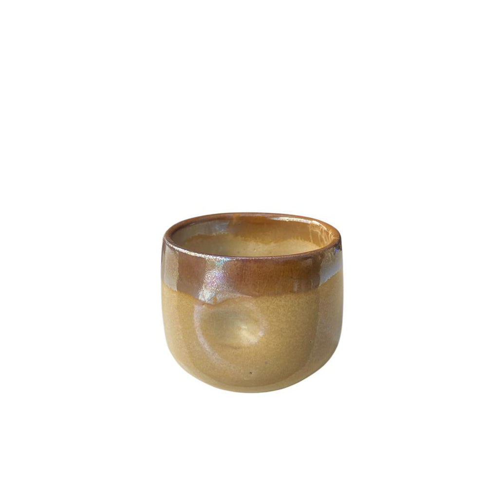 Handmade Pottery Cup - Light yellow - 125 ml