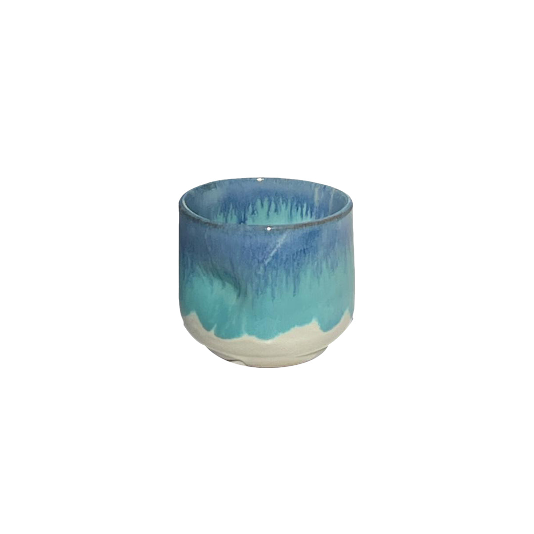 Handmade Pottery Espresso Cup - Deep Sea Waves - 100 ml