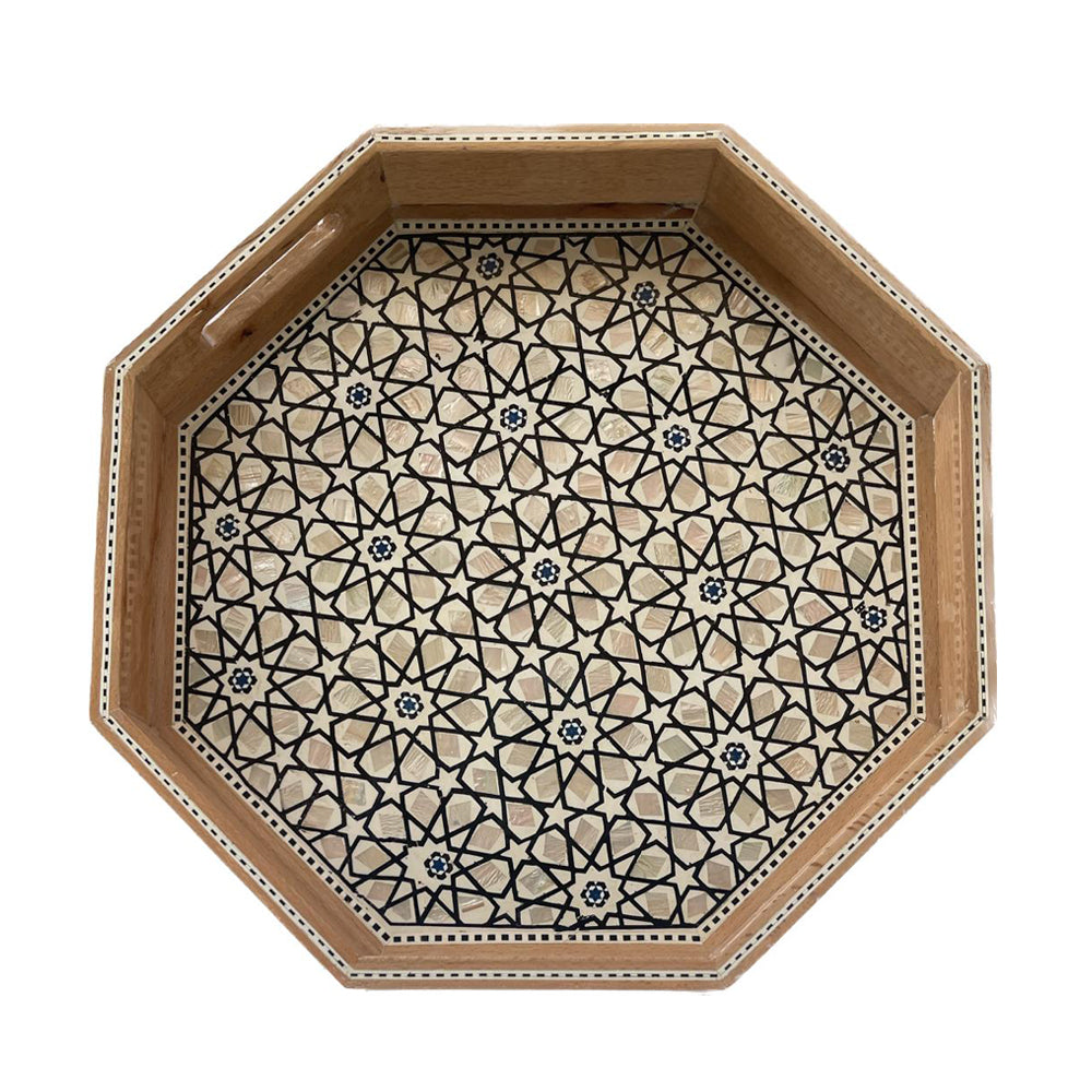 Hexagonal Wooden Tray Set of 3