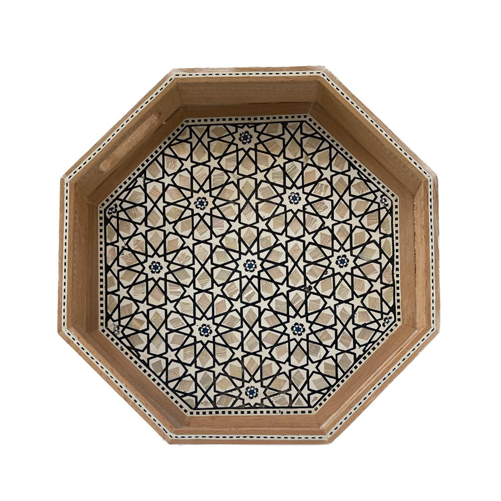 Hexagonal Wooden Tray Set of 3