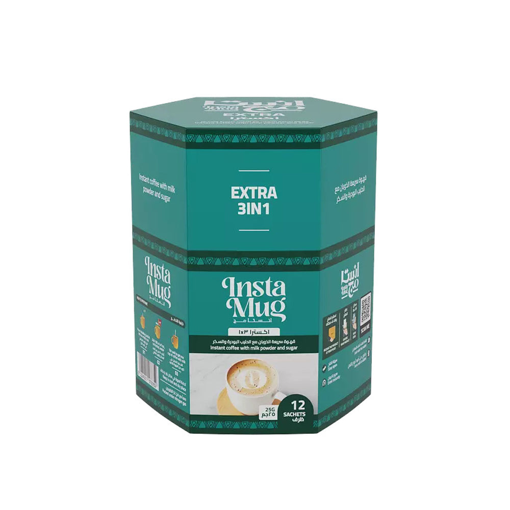 InstaMug - Instant Coffee - Extra 3 in 1 - 12 sachets