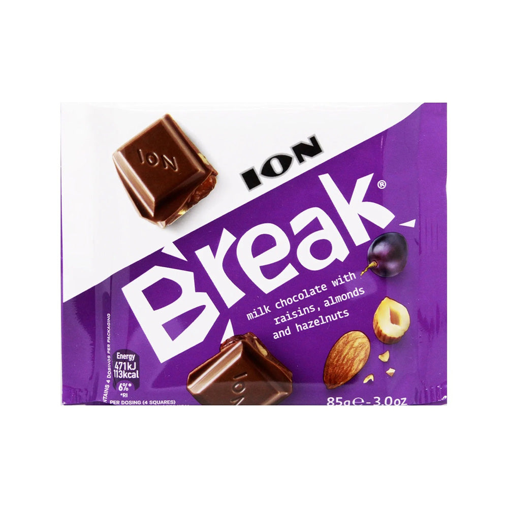 Ion Break - Milk Chocolate with Raisins Almonds & Hazelnuts - 85g
