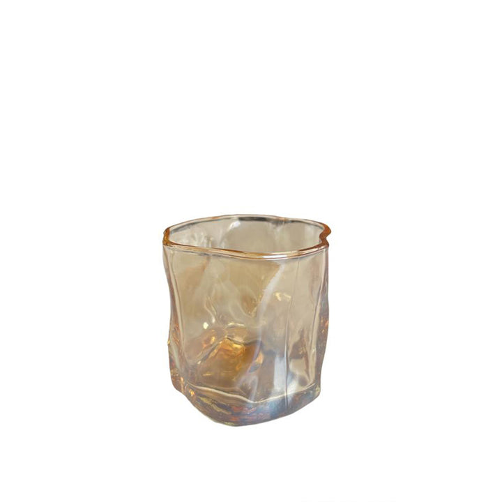Irregular Small Glass Cup - Amber