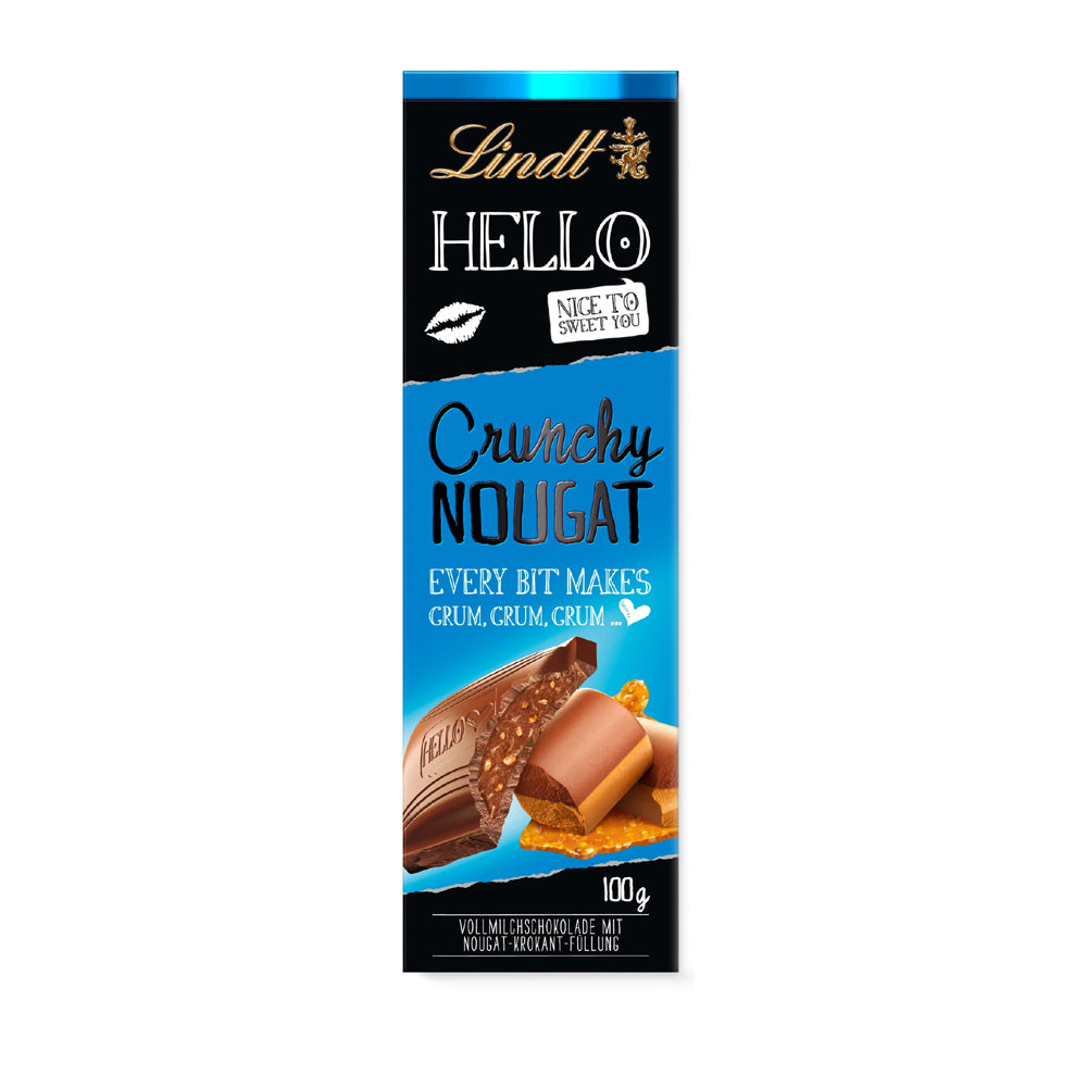 Lindt - Hello Crunchy Nougat Milk Chocolate - 100g