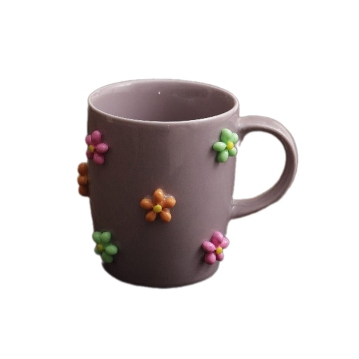 Porcelain Cylindrical Mug - Lavender Bouquet