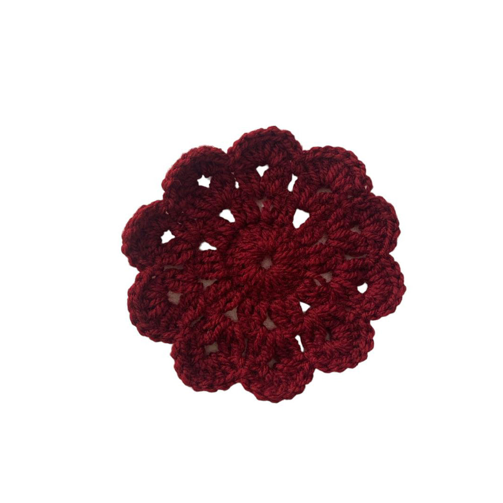 Nana's - Vintage Style Crochet Coasters - Maroon