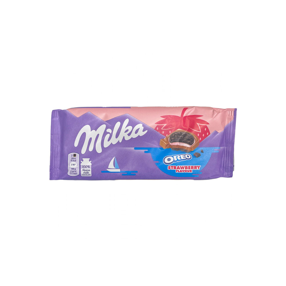 Milka - Alpine Milk Chocolate Biscuits with Cocoa and Strawberry Cream - 92g