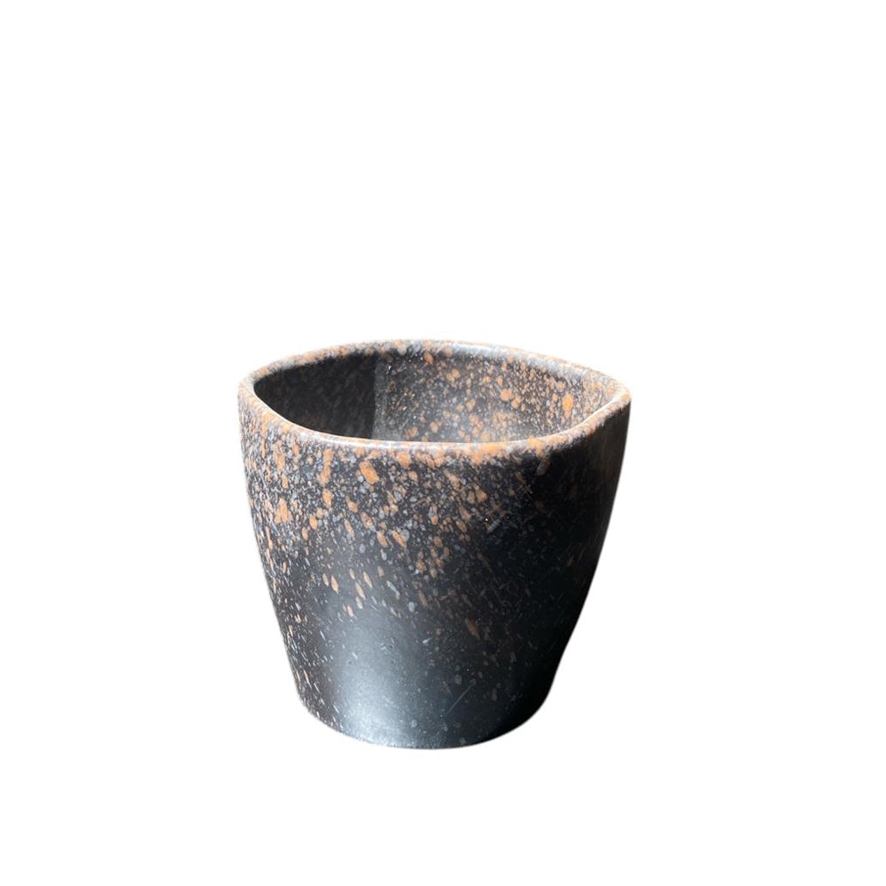 Handmade Pottery Mug handleless - Black - 200 ml