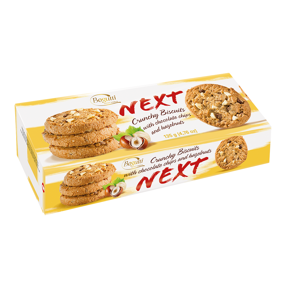 NEXT - Crunchy cookies with chocolate and hazelnuts - Bogutti - 135g
