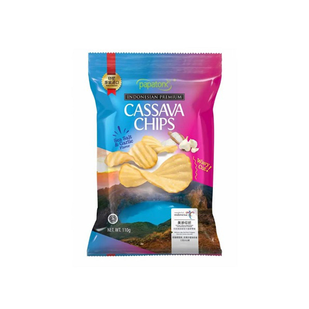 Papatonk - Cassava Chips - Sea Salt _ Garlic - 110g
