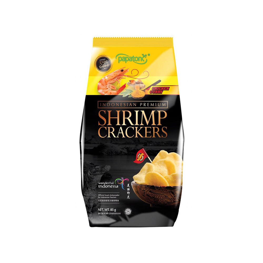Papatonk - Shrimp Crackers - Chicken Curry - Indonesian Premium - 85g