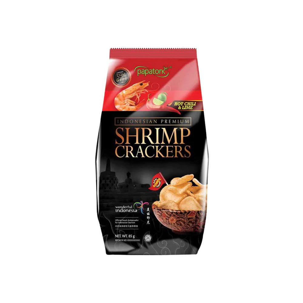 Papatonk - Shrimp Crackers - Hot Chili & Lime - Indonesian Premium - 85g