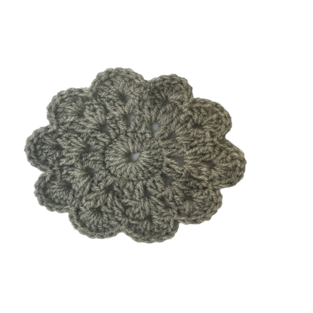 Nana's - Vintage Style Crochet Coasters - Grey