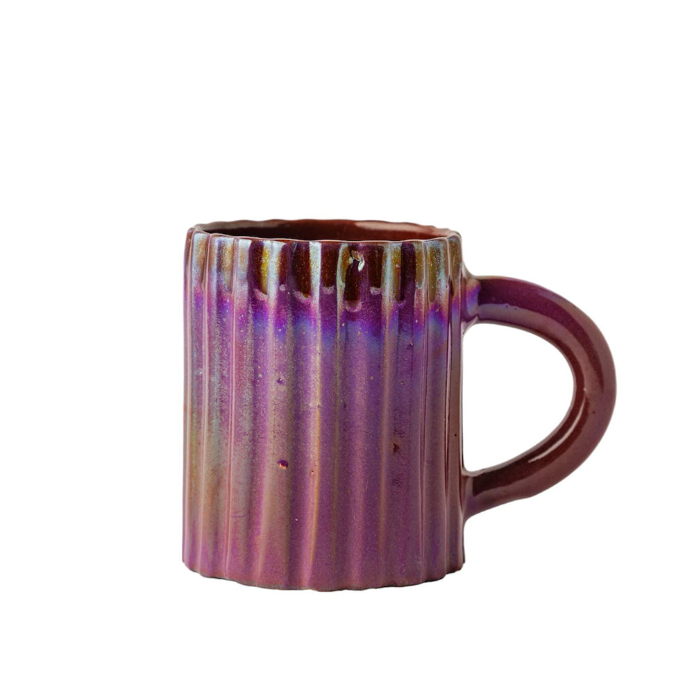 Handmade Pottery Mug - Purple Wave - 350ml