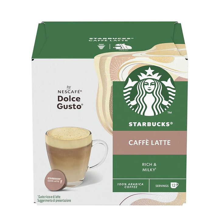 Starbucks Dolce Gusto Compatible Caffe Latte - 12 capsules