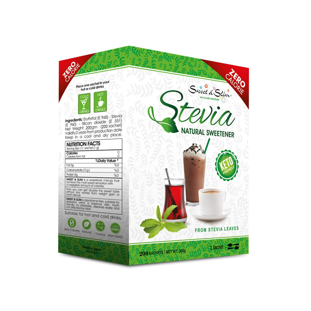 Sweet & Slim - Stevia Natural Sweetener - 200 sachets