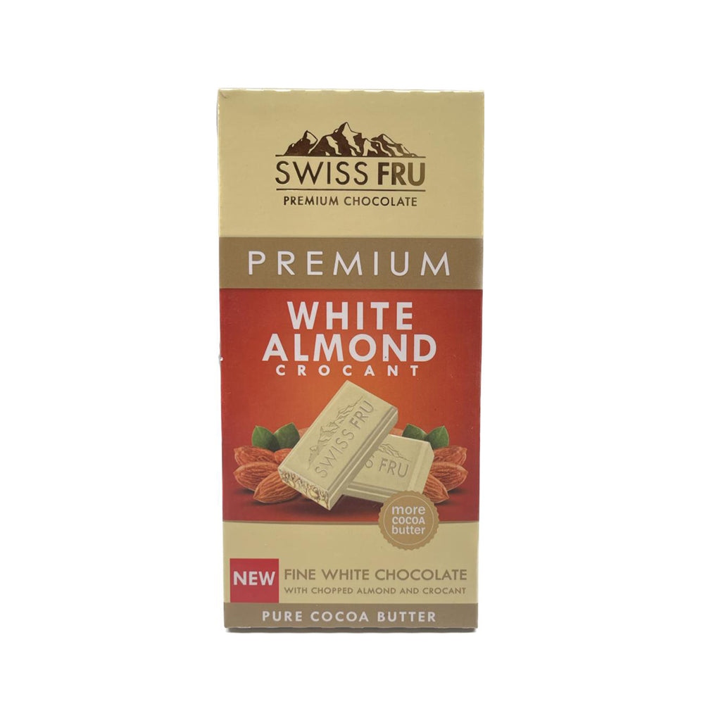 Swiss Fru - White Almond Crocant White Chocolate 80g