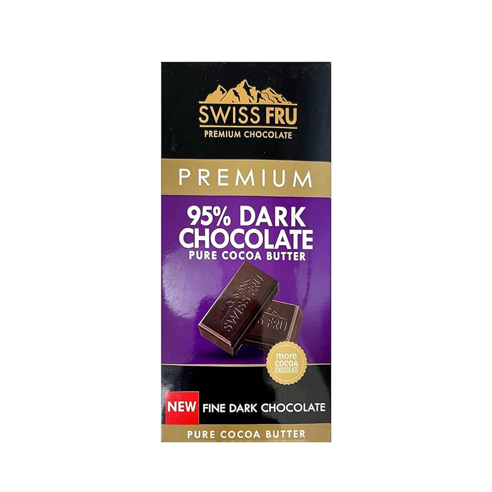 Swiss Fru Premium - Dark Chocolate 95% Pure Cocoa Butter - 80g