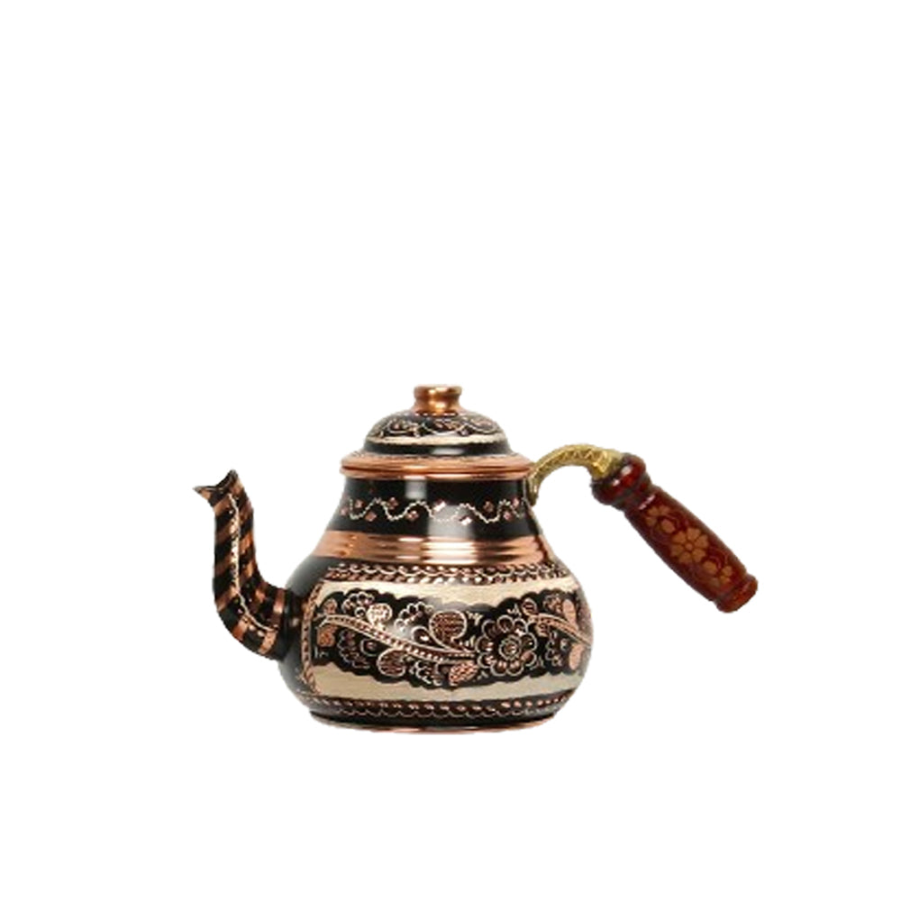 Handmade Turkish Copper Teapot - Black - Small