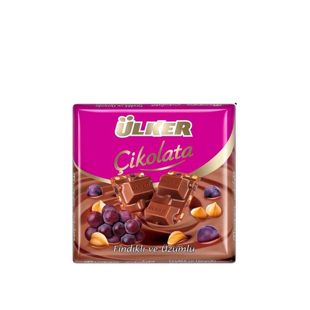 Ulker Milk Chocolate With Hazelnut And Raisin - 65g