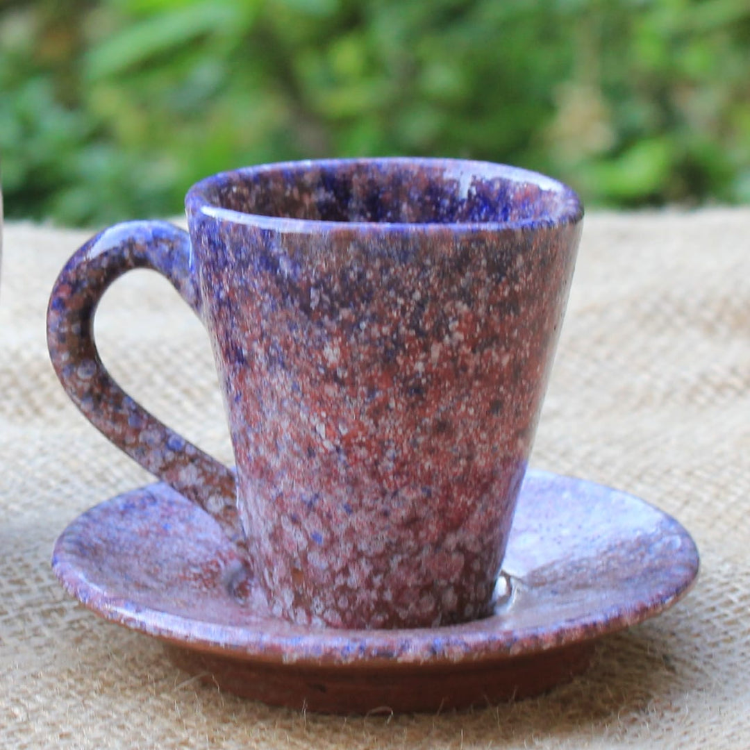Handmade Pottery Turkish Coffee Cup - Waterfall Pink - 100mL