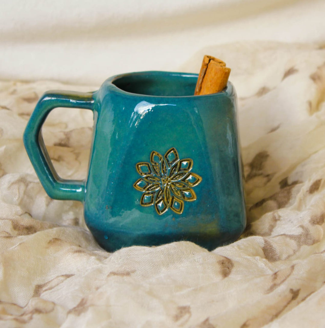 Handmade Pottery Mug - Gem - Teal