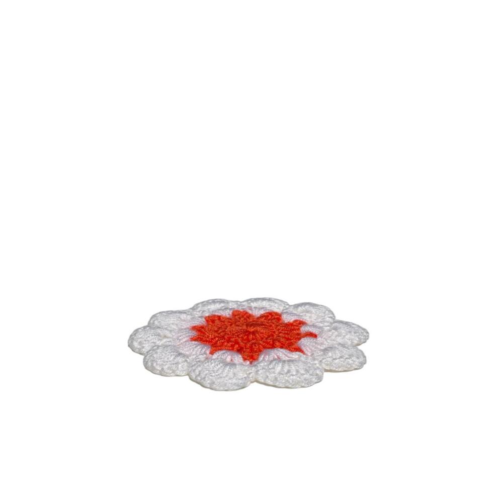 Nana's - Vintage Style Crochet Coasters - White & Orange