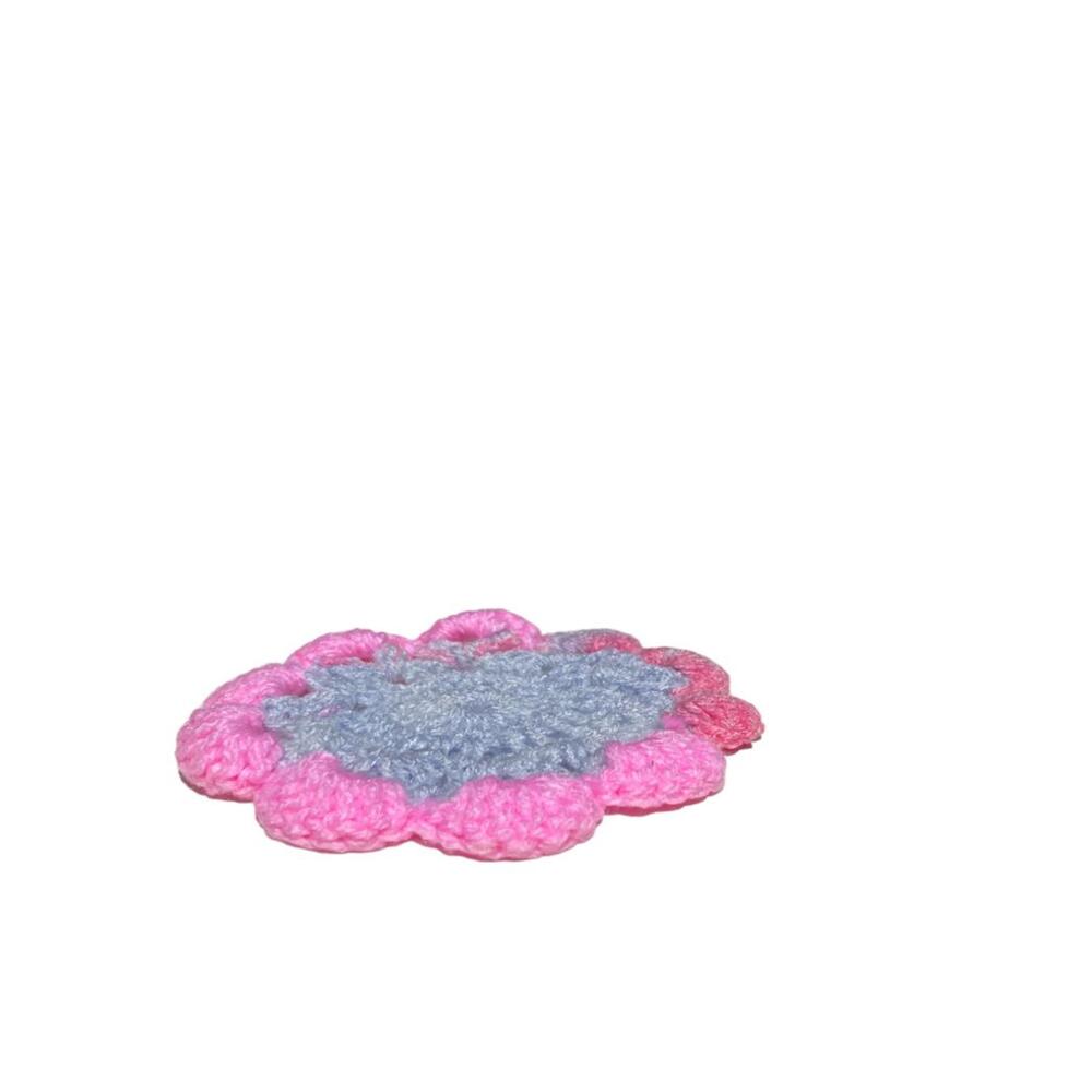 Nana's - Vintage Style Crochet Coasters - Pink & Grey