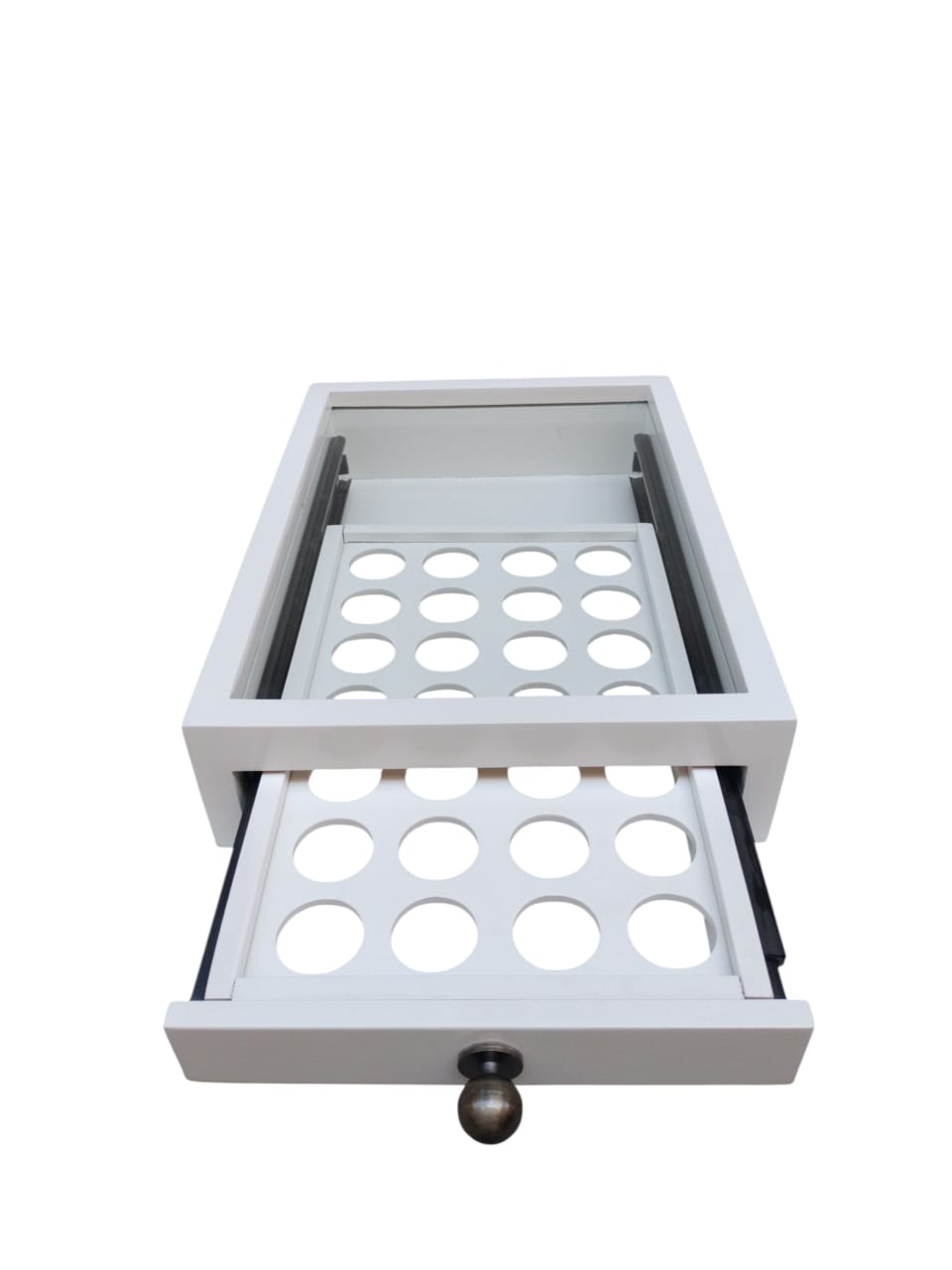 Handmade wooden Capsules Drawer -  Nespresso compatible - 28 Capsules - White